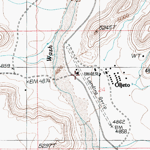 Topographic Map of Oljato Trading Post, UT