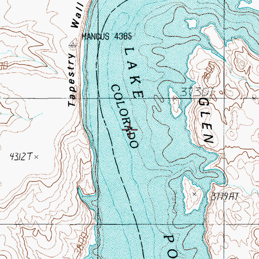Topographic Map of Olympia Bar, UT