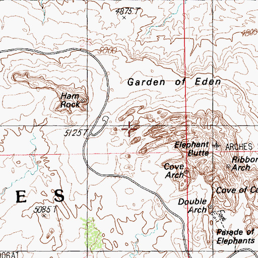 Topographic Map of Owl Rock, UT