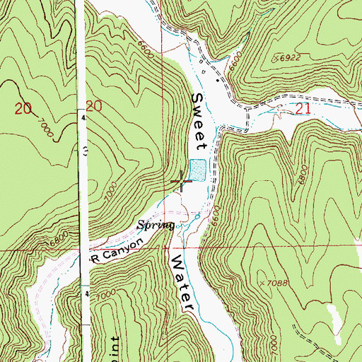 Topographic Map of PR Canyon, UT