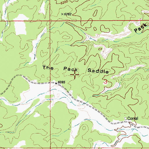 Topographic Map of The Pack Saddle, UT