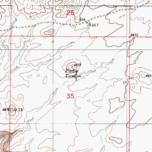Topographic Map of Padre Tank, UT