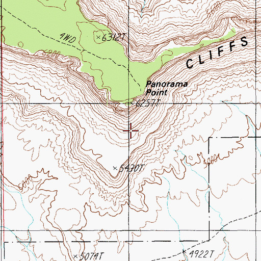 Topographic Map of Panorama Point Overlook, UT