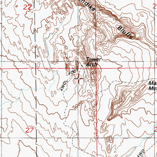 Topographic Map of Parallel Arch, UT