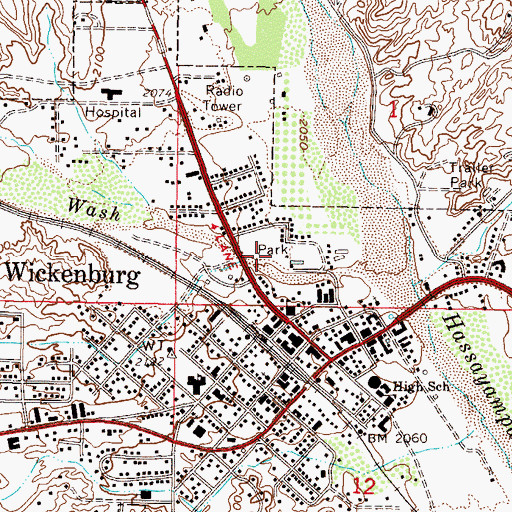 Topographic Map of Coffinger Park, AZ