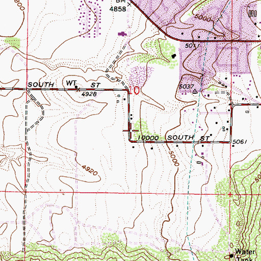 Topographic Map of Park Lane Elementary School, UT