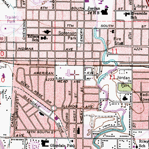 Topographic Map of Parkview Elementary School, UT