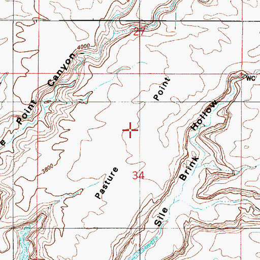 Topographic Map of Pasture Point, UT