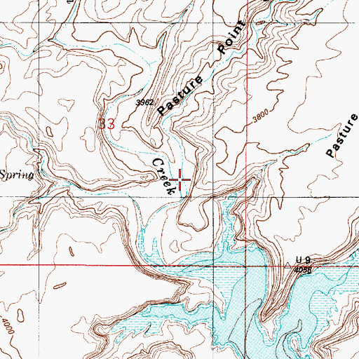 Topographic Map of Pasture Point Canyon, UT