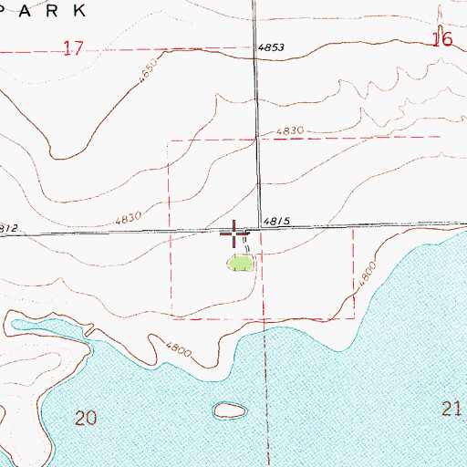 Topographic Map of Pelican Lake Campground, UT