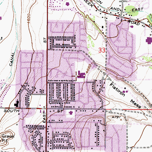 Topographic Map of Peruvian Park Elementary School, UT