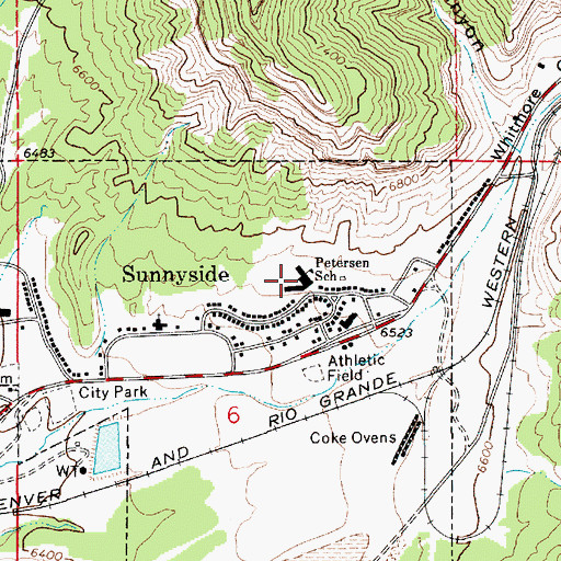 Topographic Map of Peterson School, UT