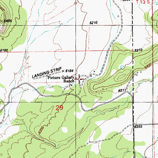 Topographic Map of Picture Gallery Ranch, UT