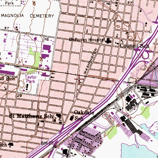 Topographic Map of Oakdale Methodist Church, AL