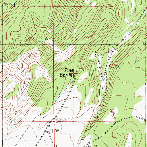 Topographic Map of Pine Spring, UT