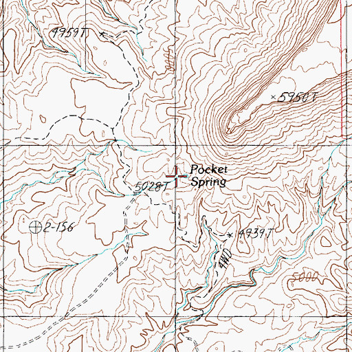Topographic Map of Pocket Spring, UT