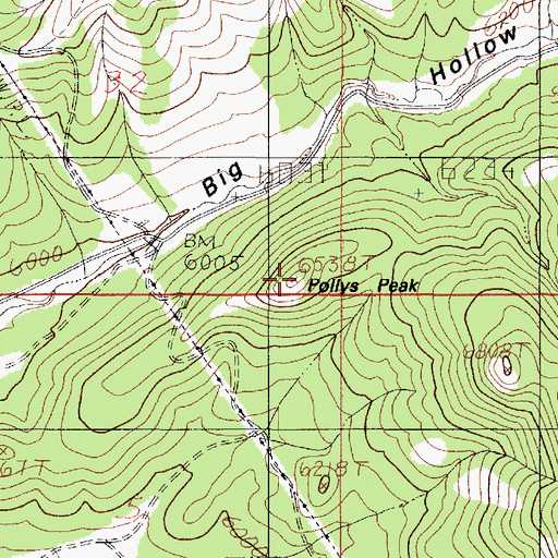 Topographic Map of Pollys Peak, UT