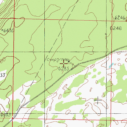 Topographic Map of Ponderosa Grove Campground, UT