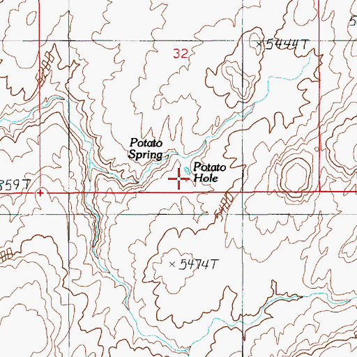 Topographic Map of Potato Hole, UT