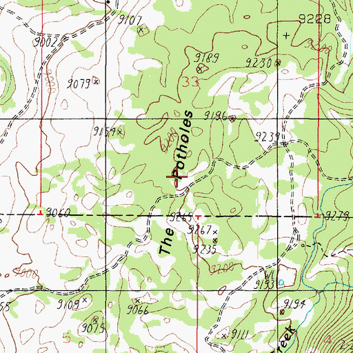 Topographic Map of The Potholes, UT