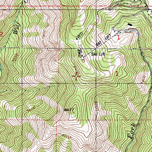Topographic Map of Powder Mountain Ski Area Heliport, UT