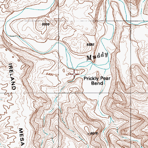 Topographic Map of Prickly Pear Bend, UT