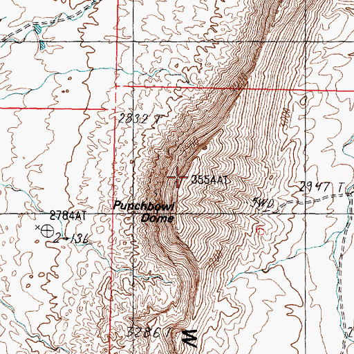 Topographic Map of Punchbowl Dome, UT