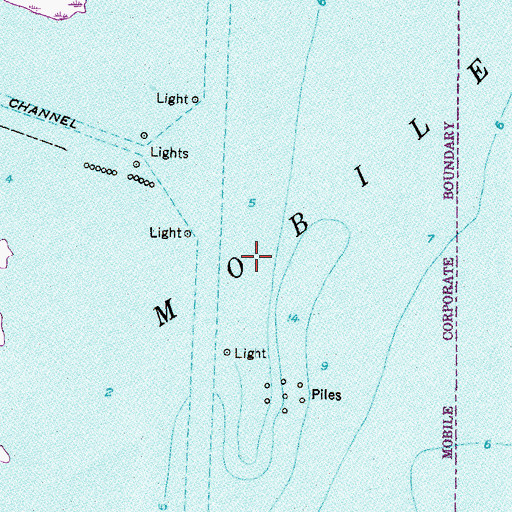 Topographic Map of Old Channel, AL