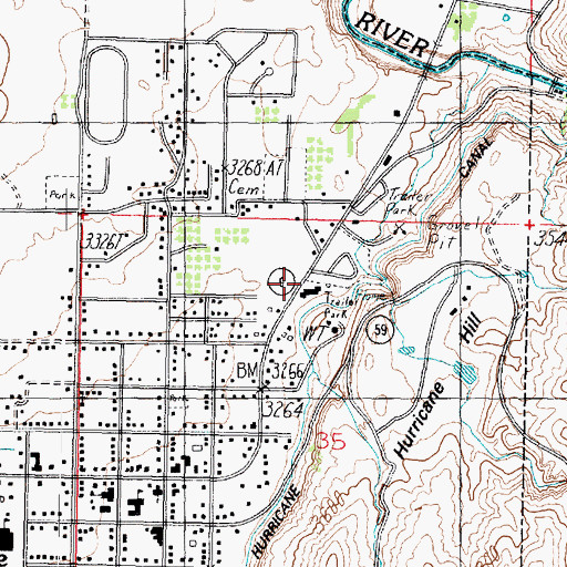 Topographic Map of Quail Lake RV Park, UT