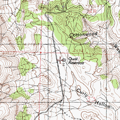 Topographic Map of Quail Reservoir, UT
