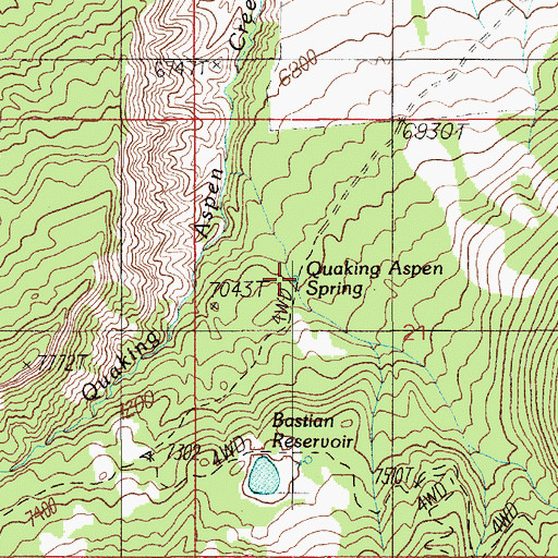 Topographic Map of Quaking Aspen Spring, UT