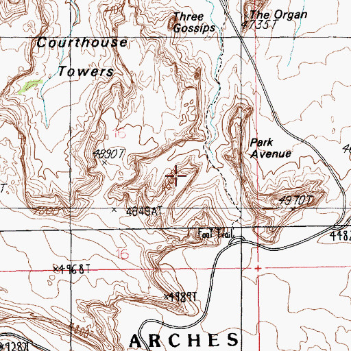 Topographic Map of Queen Nefertiti Rock, UT