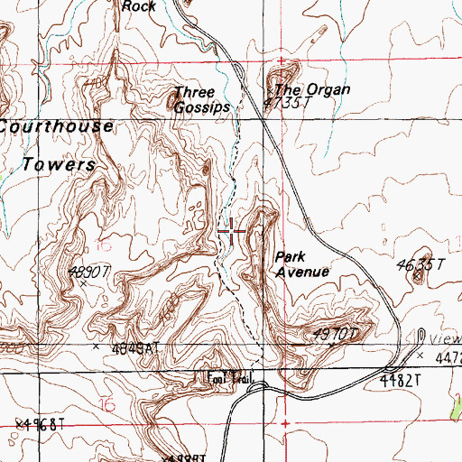 Topographic Map of Queen Victoria Rock, UT