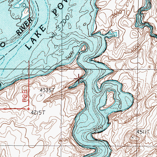 Topographic Map of Rainbow Bridge Floating Marina, UT