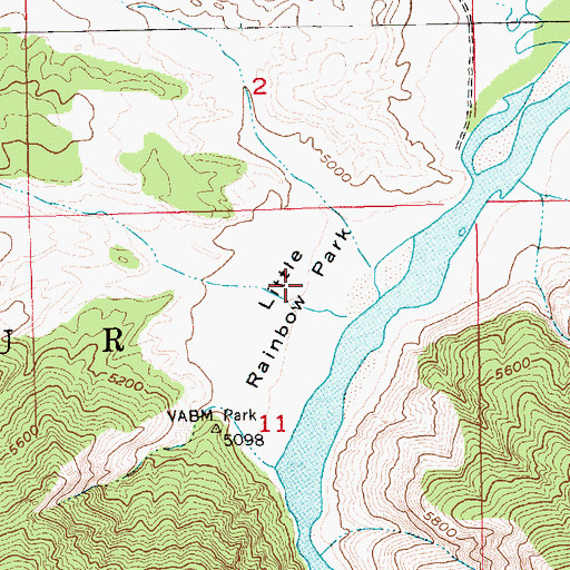 Topographic Map of Rainbow Park Campground, UT