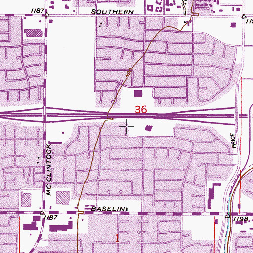 Topographic Map of Cole Park, AZ