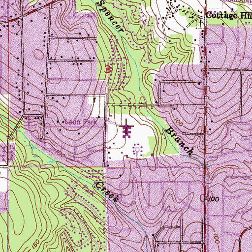 Topographic Map of Olive J Dodge Elementary School, AL