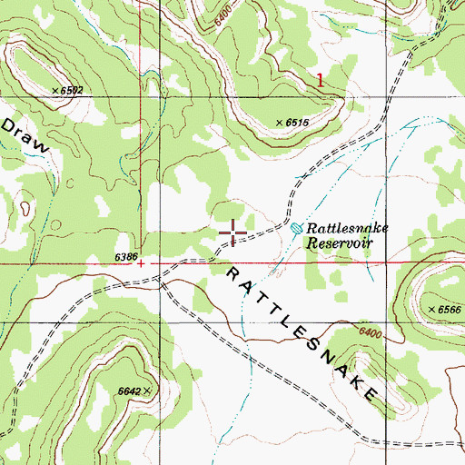 Topographic Map of Rattlesnake Reservoir, UT