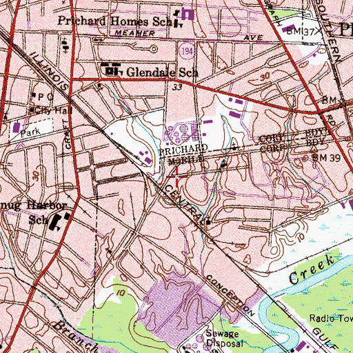 Topographic Map of Olivet Missionary Baptist Church, AL