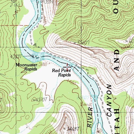Topographic Map of Red Point Rapids, UT