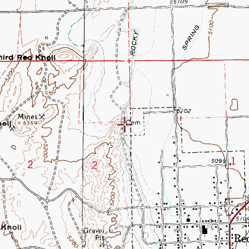 Topographic Map of Redmond Cemetery, UT
