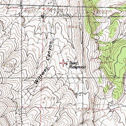 Topographic Map of Reef Reservoir, UT