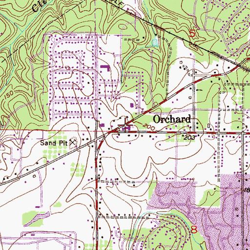 Topographic Map of Orchard Baptist Church, AL