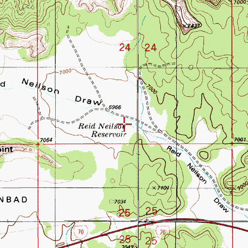 Topographic Map of Reid Neilson Reservoir, UT