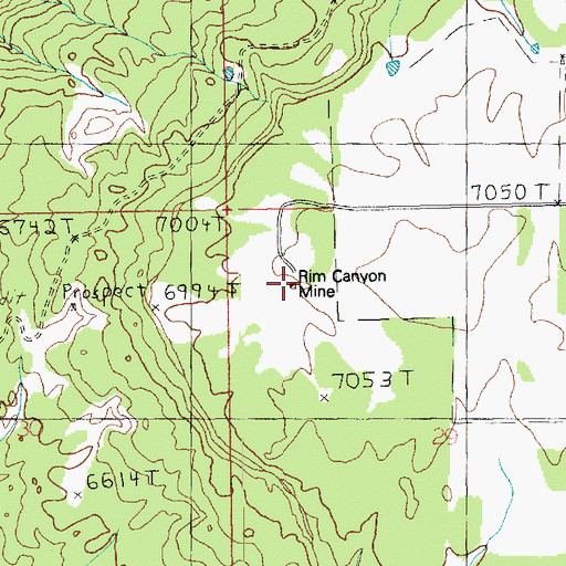 Topographic Map of Rim Canyon Mine, UT