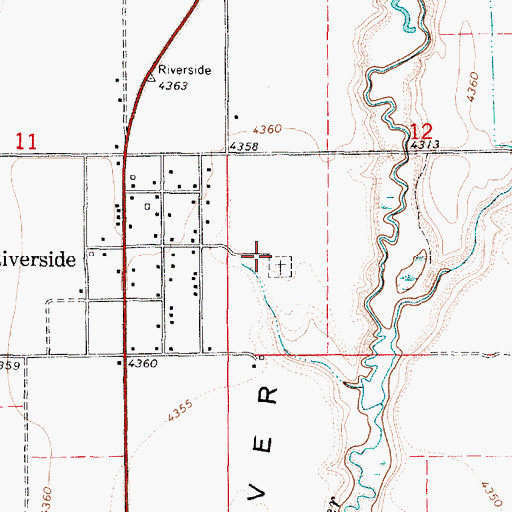 Topographic Map of Riverside Cemetery, UT