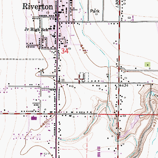 Topographic Map of Riverton City Cemetery, UT