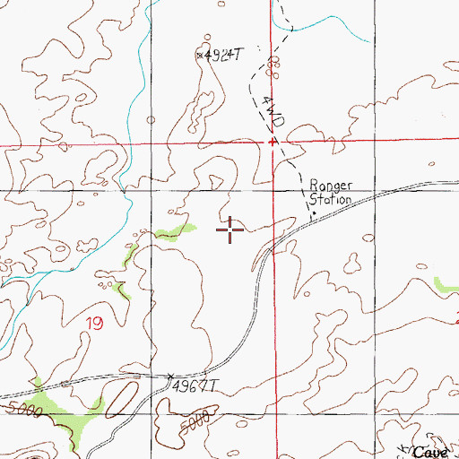 Topographic Map of Roadside Ruin, UT