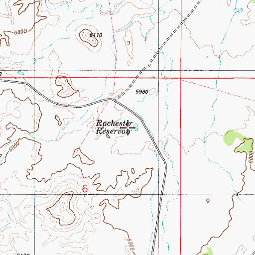 Topographic Map of Rochester Reservoir, UT