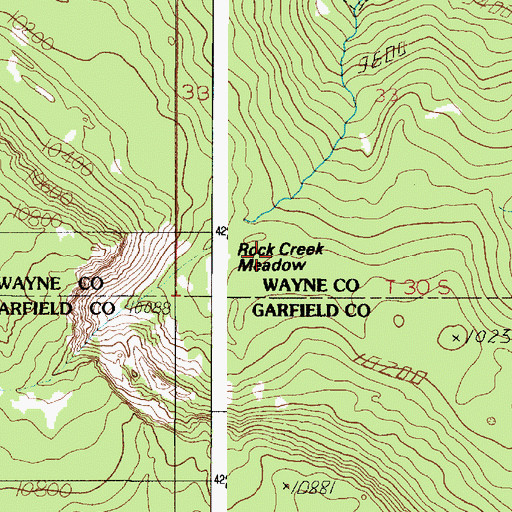 Topographic Map of Rock Creek Meadow, UT